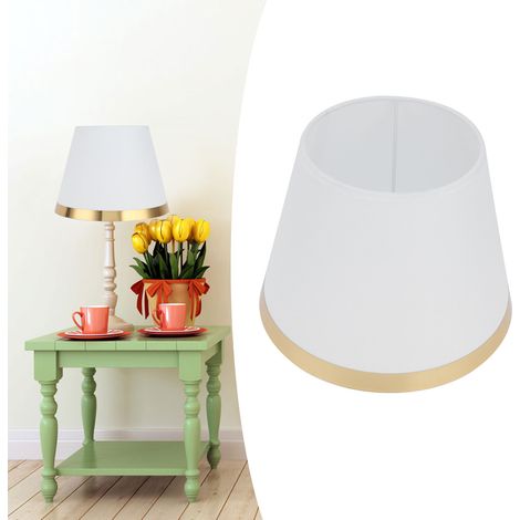 Moderner Lampenschirm im europäischen Stil aus Stoff für Tisch- oder Stehlampe E27 - PX129 Weiß (1/5)