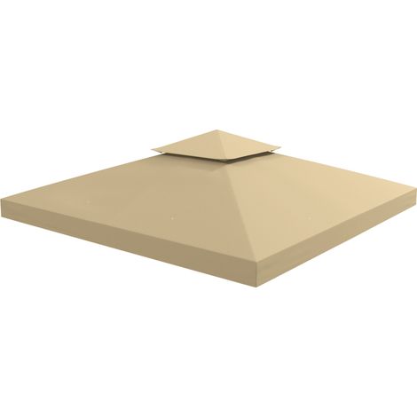 Outsunny Telo per Gazebo 3x3 m a 2 Livelli in Poliestere Beige