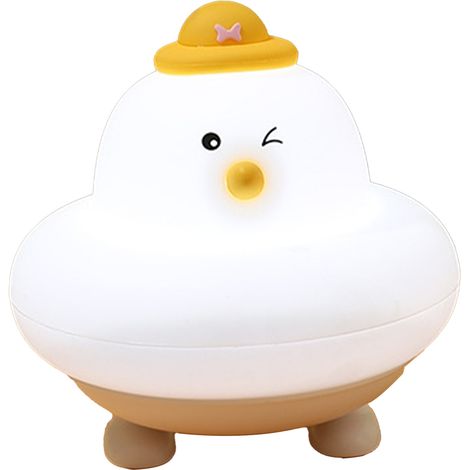 Veilleuse animale rechargeable en silicone douce mignonne, forme de poussin LED pour chambre d'enfant, lumière de chevet. (1/5)