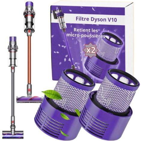Lot de 2 - Filtre Aspirateur - Filtre Lavable - Compatible Dyson V10 SV12 - Pour Salon et Chambre - Gris - 12x8cm (1/5)