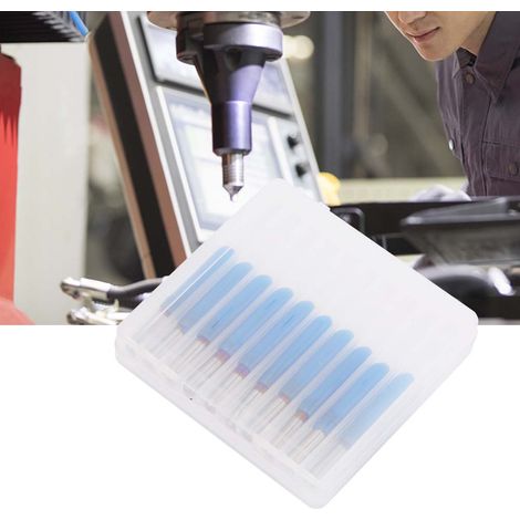 Fraise en acier tungstène pour défonceuse CNC, revêtement bleu, 3,175 (30°), jeu de fraises pour gravure sur bois (0,8 mm) (1/5)