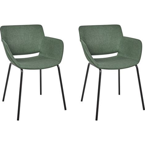Set of 2 Dining Chairs AXTEL Green (1/5)
