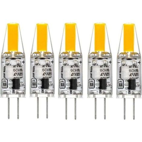 G4 LED-Lampen, 220 V, 3 W, 2700 K, warmweiß, 160 lm, Silikon, als Ersatz für herkömmliche 30-W-Halogenlampen, 5er-Packung