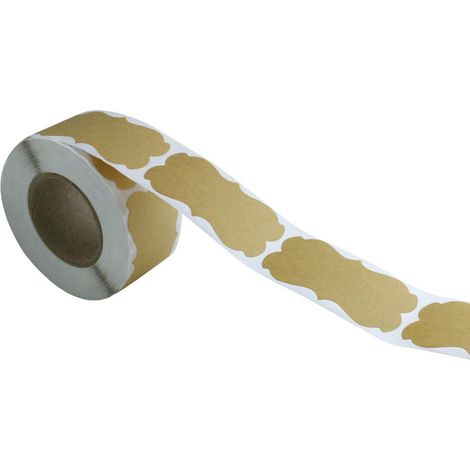 300pcs/rouleau Etiquettes Autocollantes Kraft Naturel Papier Kraft 32x58mm Étiquettes Cadeau Mariage Anniversaire Enveloppe Décoration (1/3)