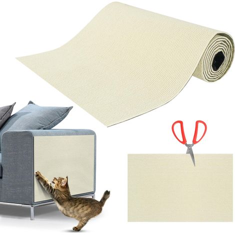 Tapis de protection anti - rayures Cat scratch sofa scratchboard tapis de protection pour canapé DIY 200 x 40 cm beige (1/5)