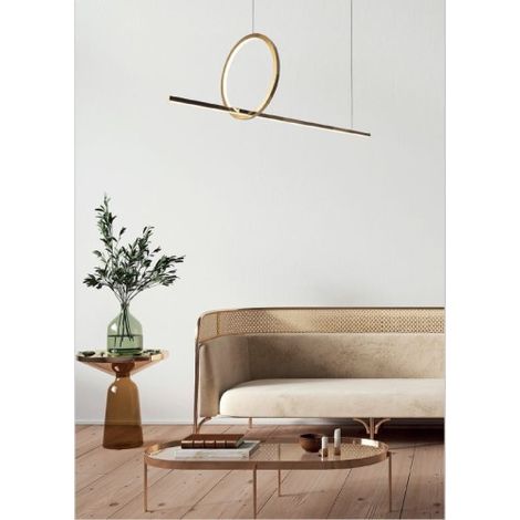 Suspension LED laiton moderne anneau 18W Lozanna P0390