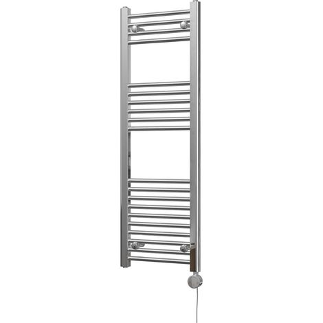 Zennor - Chrome Electric Towel Rail H1200mm x W400mm Straight 200w Thermostatic (1/3)
