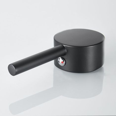 1 Poignée de robinet noir mat alliage de zinc compatible cartouche 35 mm pour lavabo, douche, baignoire, évier (1/4)