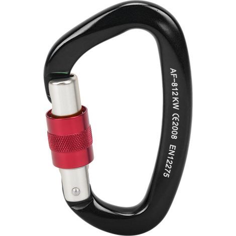 Hochleistungs-Kletterkarabiner, rutschfestes Design, leichter und langlebiger Clip für Camping und Felsklettern (Schwarz) (1/5)