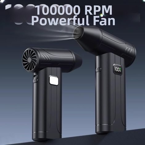 Soplador de Aire Portátil Inalámbrico 100000 RPM, 6000 mAh, Pantalla LED y Luz – Ligero 237g – Ideal para Limpieza de Coches, Teclados y Exterior (1/3)