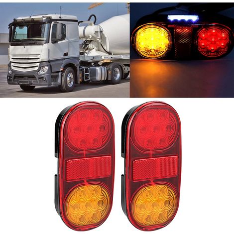 Feu arrière universel à LED 12 V avec éclairage de plaque d'immatriculation pour remorque, bus et camping-car. (1/5)