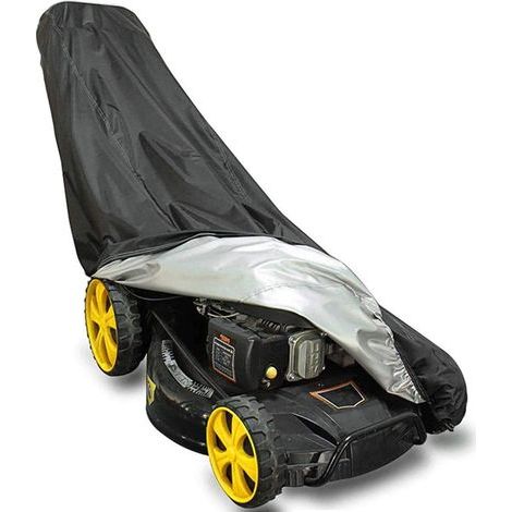 Lawnmower cover, waterproof, dustproof and UV-resistant, made of 190T fabric, with drawstring and storage bag for outdoor/indoor use - 188 x 99 x 63.5 cm (1/5)