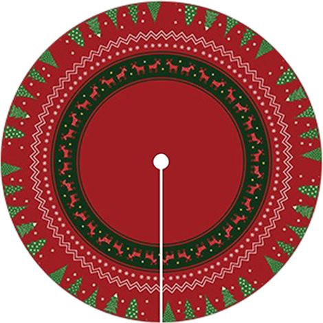 Jupe Pour Arbre De Noël - Ronde 60 X 60 Cm - Tissu Polyester - Pour Salon Jardin Bureau École - 1 Pièce (1/5)