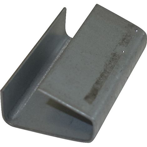Chape acier semi-ouverte pour tendeur-sertisseur de feuillard polypropylène 13x33mm (2000) (1/3)