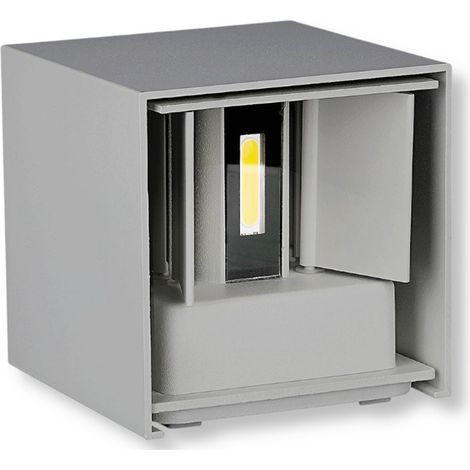 TRADE SHOP - Applique Lampada Muro Doppio Led Cob 12w Fascio Regolabile Cambia Colore Cct 3in1 Es46-3c - Grigio