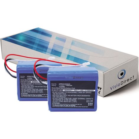 Lot de 2 batteries pour Irobot Braava 380T nettoyeur de sols 1500mAh 7.2V (1/2)
