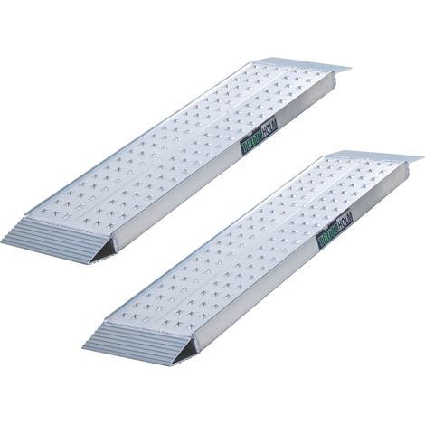 TRUTZHOLM 2 x Auffahrrampen 100 x 28 cm Traglast 540 kg Alu grau gelocht (1/5)