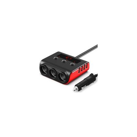7 en 1 Multi Prise Allume Cigare Adaptateur, 120W (12/24V) Chargeur Adaptateur Allume Cigare, Caricatore Con 3 Prese & 4 Portes USB Rapide Chargeur Voiture pour iPhone/iPad/Samsung (1/5)
