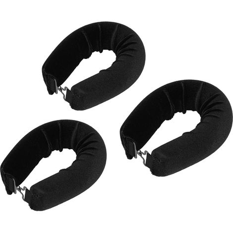 Lot de 3 bigoudis sans chaleur avec bandeau pour un brushing doux et une utilisation nocturne. Convient à tous types de cheveux (noir). (1/5)