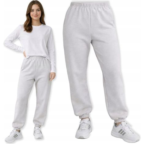Pantaloni della tuta da donna taglia XS, imbottiti con ovatta, autunno/inverno, beige chiaro (1/5)