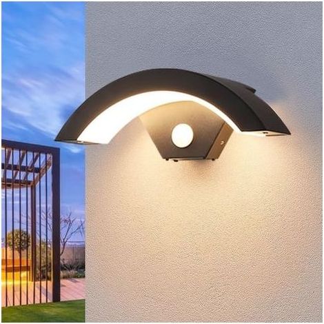 Applique murale extérieure LED 24W détecteur mouvement IP65 noir 3000K (1/5)