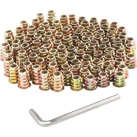 Geschnitzte Nägel, sechseckig geschliffene Zinklegierungen für Möbel, geschliffene Zinken, Holzeinsätze, Befestigungskeile (M6 x 10 mm und M6 x 15 mm, 100 Stück) (1/5)