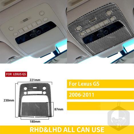 (18-A) Compatible avec Lexus GS 2006-2011 : Accessoires intérieurs en fibre de carbone pour voiture, console de vitesse, accoudoir, panneaux, autocollants décoratifs (1/5)