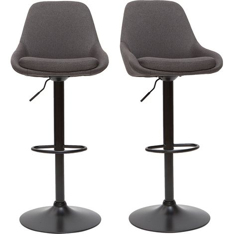 Höhenverstellbare Barhocker dunkelgrau (2er-Set) HOLO