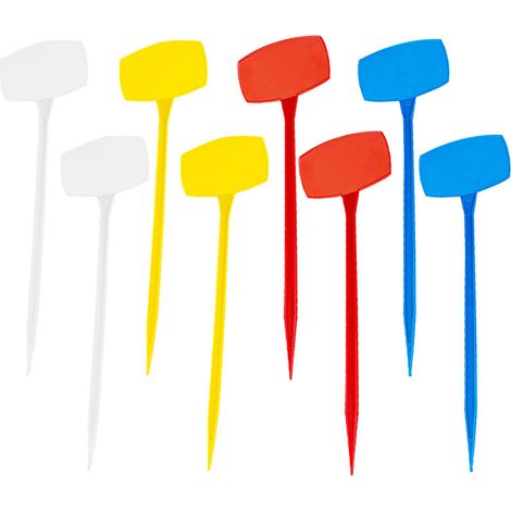 Étiquettes pour plantes, marqueurs de jardin, étiquettes pour piquets de jardin, étiquettes réutilisables (couleurs assorties) (1/5)