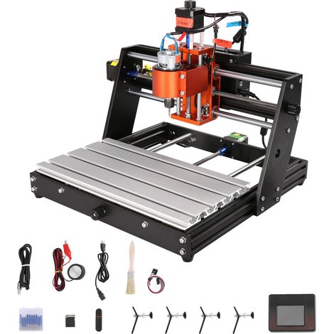 Mophorn Macchina del router CNC da 120W, controllo Grbl a 3 assi per incisione in legno, intaglio e fresatura. 300x200x72mm/11,81x7,87 x2,83 nell'area di lavoro, 1200 giri/min. Per legno, MDF, PVC