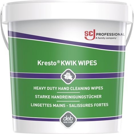 Panno per la pulizia delle mani Kresto® KWIK WIPES, potere detergente estremamente forte, 70 pezzi