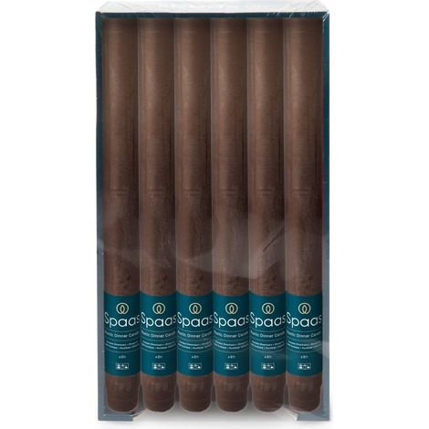 12x Bougie de table Rustique 8h - brun foncé (1/5)