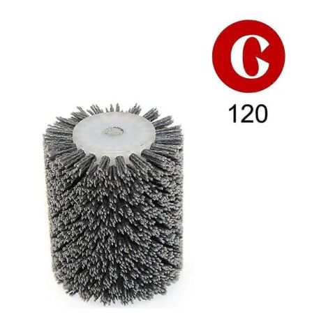 Brosse en nylon pour ponceuse Makita 9741 : meulage abrasif, polissage du bois, élimination de la rouille, grain 120. (1/4)