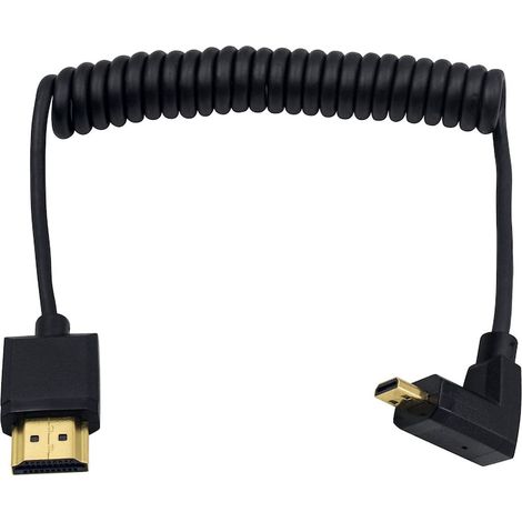 Câble HDMI mâle à angle droit 1,2 m noir, connecteur coudé pour TV, console et projecteur, câble vidéo haute définition (1/5)