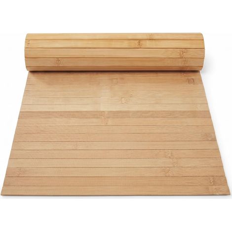 Panneau Mural en Bambou Naturel 40 x 244 cm, Panneau Décoratif pour Mur, Plafond, Meubles, Armoire et Bureau (1/5)