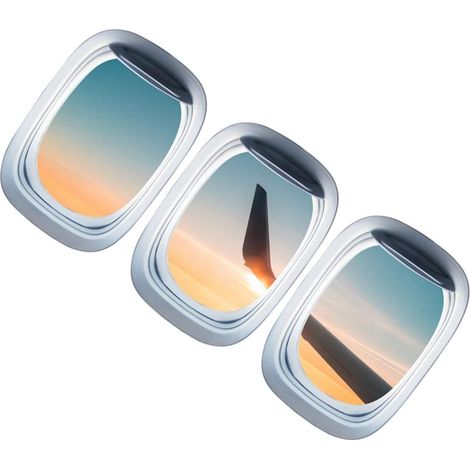 3pièces Autocollants Muraux Avion Décorations Amovibles Pour Garçon Fille (1/5)