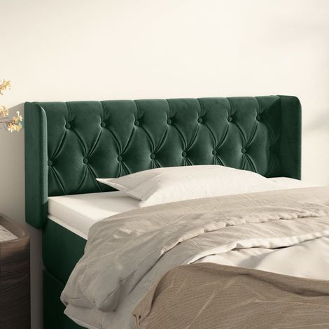 Cabecero de terciopelo verde oscuro 93x16x78/88 cm vidaXL (1/5)