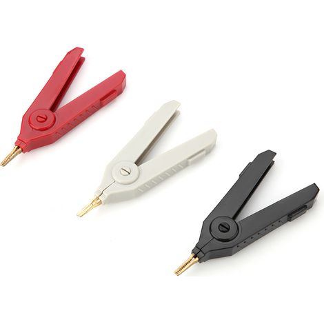 P2004 Lot de 3 pinces crocodiles plaquées or cuivre pour test LCR Kelvin 20 A (1/5)