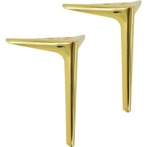 Patas para muebles - 12 cm - 2 piezas - Aptas para aparadores, armarios, mesitas de noche, sofás, etc. - Doradas (1/5)