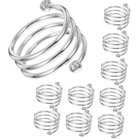 ronds serviette épais boucles pour tables restaurant parfaits pour les mariages et les dîners lot de 10 Argent (1/5)