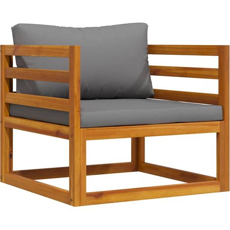 Maison Exclusive - Gartenstuhl mit Dunkelgrauen Auflagen Massivho (1/5)