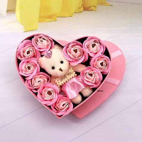 Coffret Cadeau de 10 Roses Parfumées Savon Fleurs - 120g - Bien-être - Femme (1/2)