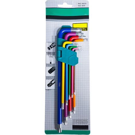 [JAMAIS UTILISÉ]Ensemble de 9 clés en étoile à bras long en acier au chrome-vanadium (1/4)