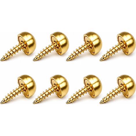 8 PCS Laiton Décoratif Vis avec Bouchons 9mm Miroir Or et Meubles, Miroir Fixation et Capuchons Métal Finition Or Poli, Cache Vis pour Plaque et Fixation Intérieure Durable et Esthétique (1/5)