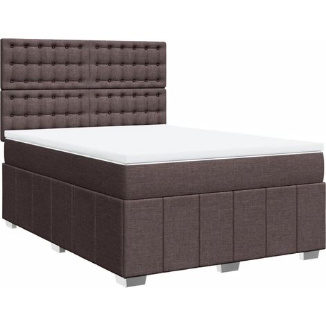 Sommier à lattes de lit avec matelas Marron foncé 160x200 cm vidaXL (1/5)