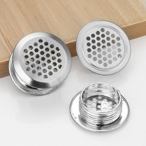 10 pezzi 42 mm griglia di ventilazione circolare in acciaio inox a nido d'ape per soffitto, occhiello per foro a maglie per mobili da cucina e bagno