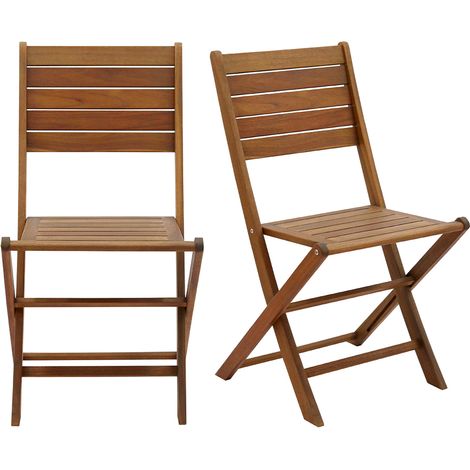 Gartenstühle klappbar aus massivem Akazienholz 2er-Set CANOPEE