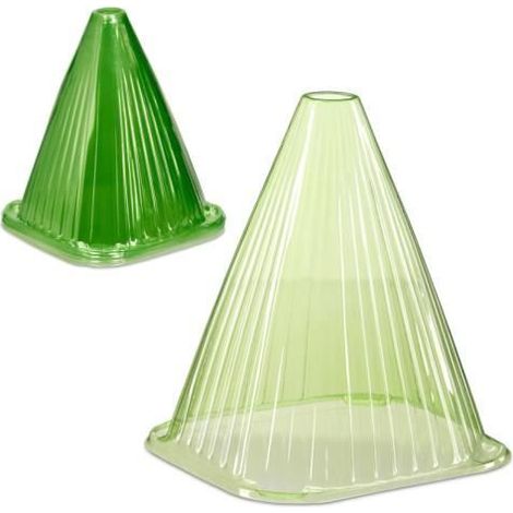 Set mit 24 grünen PVC-Antreibglocken, Zubehör für Pflanzen, Schutz vor Schnecken und Vögeln.