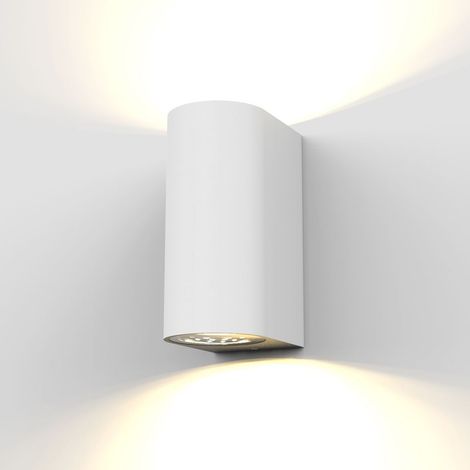 B.K.Licht Applique murale LED pour extérieur ou intérieur, blanche, spot mural GU10 (5W), 2 spots de 400lm chacun, éclairage moderne jardin, terrasse, garage ou pièces d'habitation, IP44