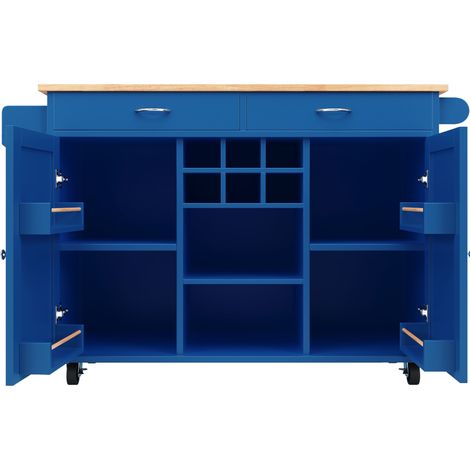 Isola da cucina moderna 102 x 45 x 92 cm MDF e metallo azzurro HOMVRA (1/5)